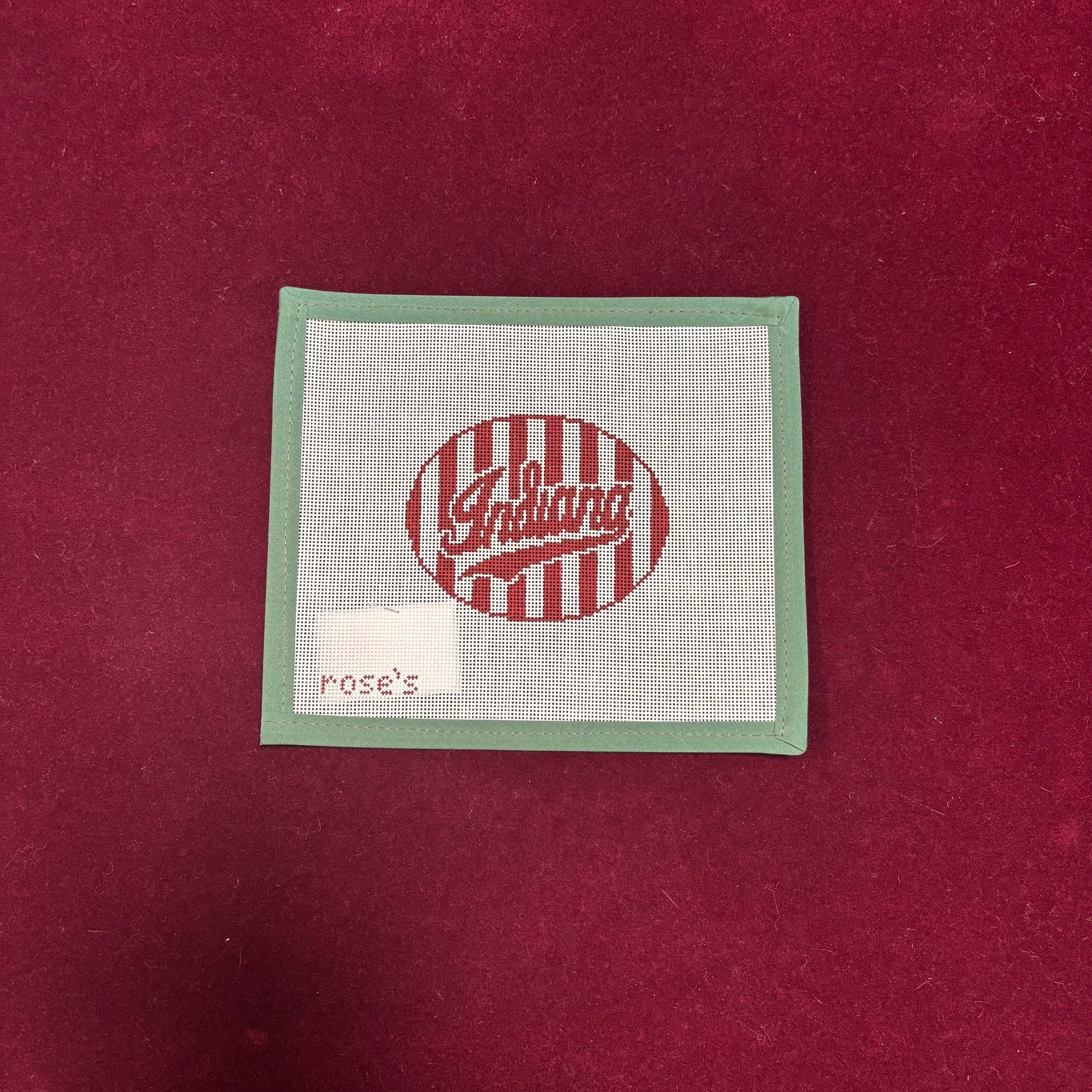 Indiana Candy Stripe Oval-Canvas-Rose's Needlepoint Shop-The Pepper Pot