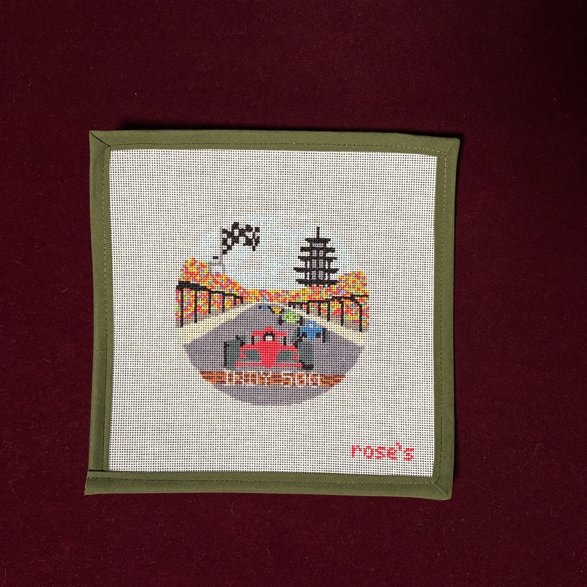 Indy 500-Needlepoint Canvas-Rose's Needlepoint Shop-The Pepper Pot Barrington, IL
