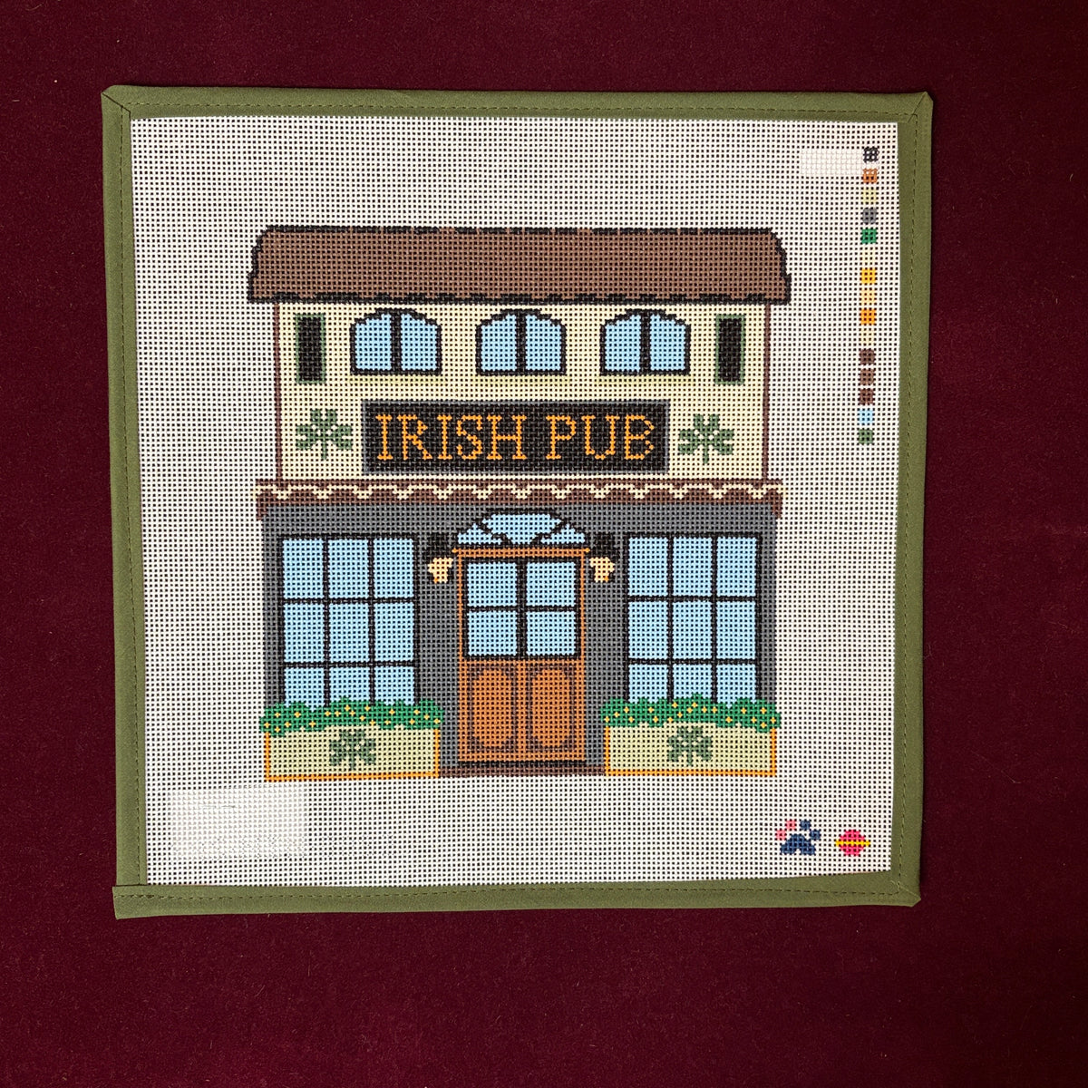 Irish Pub-Needlepoint Canvas-Saturnalia Stitching-The Pepper Pot Barrington, IL