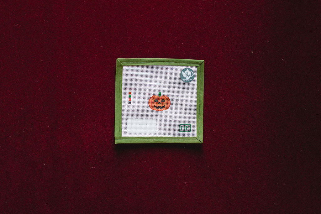 Jack-o-Lantern Mini-Canvas-MF Needlepoint-The Pepper Pot