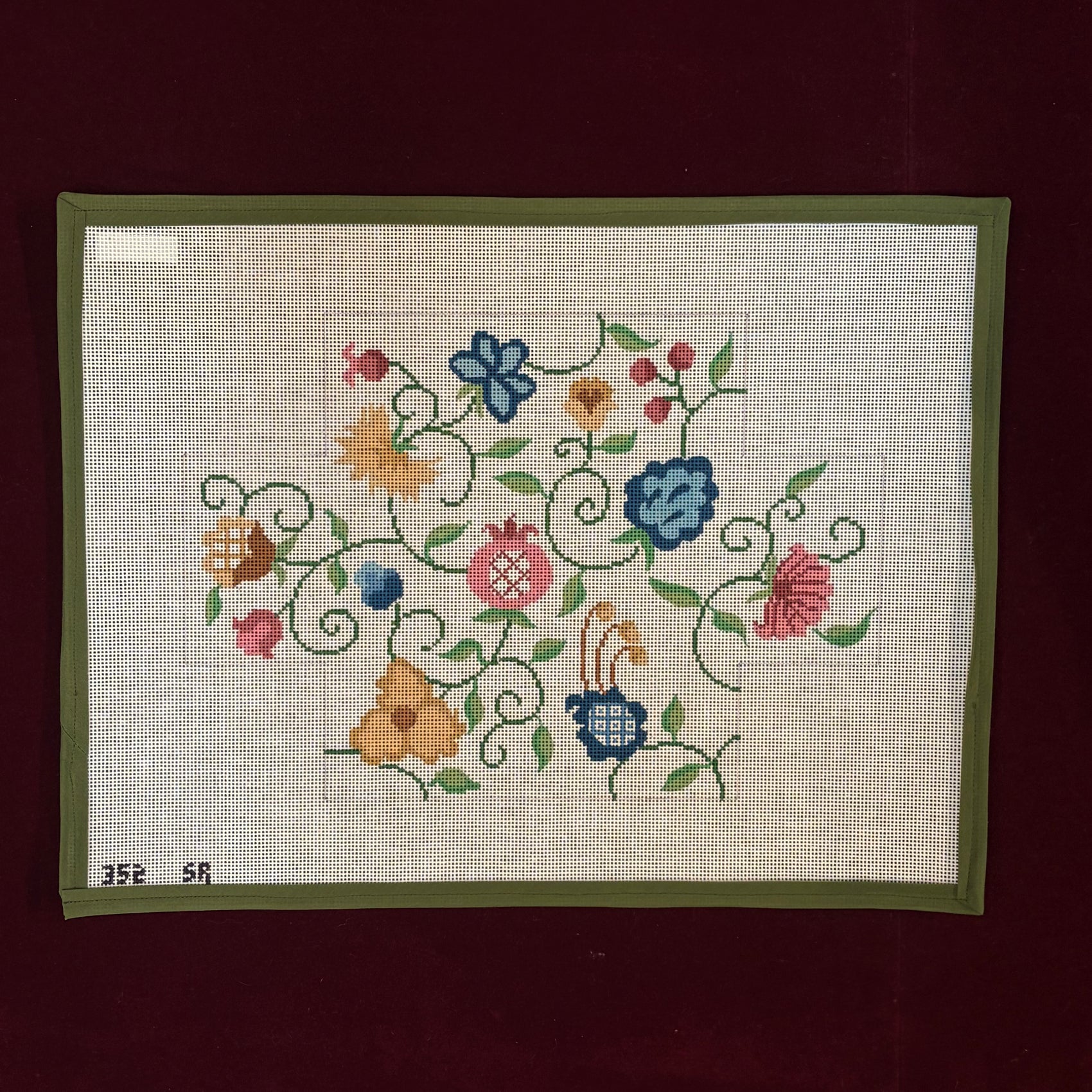 Jacobean Crewel Brick Cover-Canvas-Susan Roberts Needlepoint-The Pepper Pot