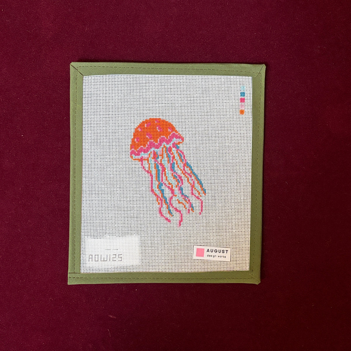 Jellyfish-Needlepoint Canvas-August Design Works-The Pepper Pot Barrington, IL