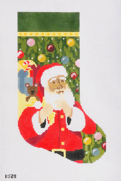 Jolly Old St. Nick Bauble Stocking Canvas August Trunk Show-Needlepoint Canvas-KCN Designers-The Pepper Pot Barrington, IL