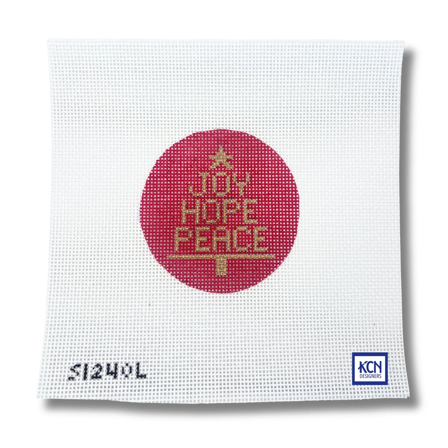 Joy Hope Peace Round August Trunk Show-Needlepoint Canvas-KCN Designers-The Pepper Pot Barrington, IL