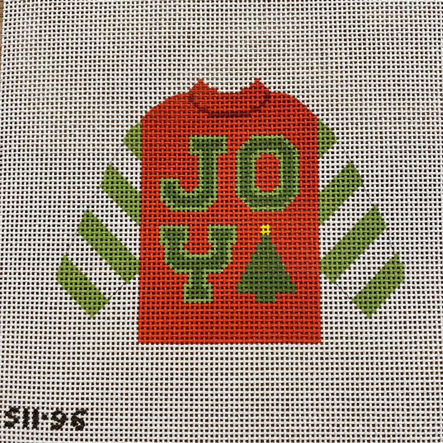 Joy with Tree Pullover August Trunk Show-Needlepoint Canvas-KCN Designers-The Pepper Pot Barrington, IL