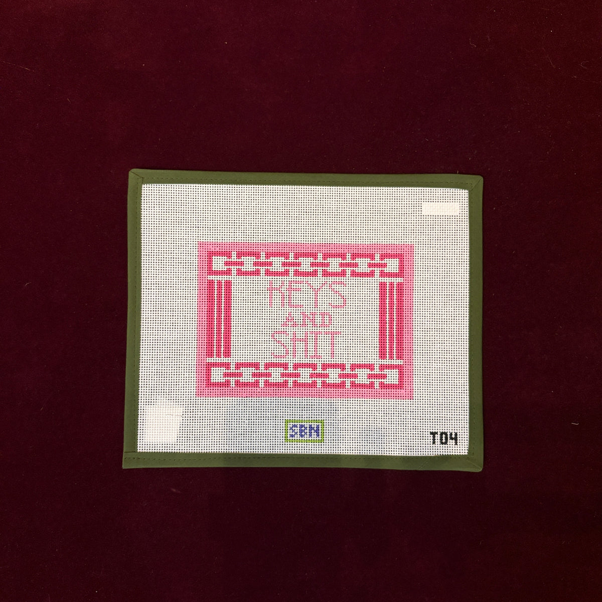Keys & Sh*t in Pink Tray Insert-Needlepoint Canvas-Susan Battle Needlepoint-The Pepper Pot Barrington, IL