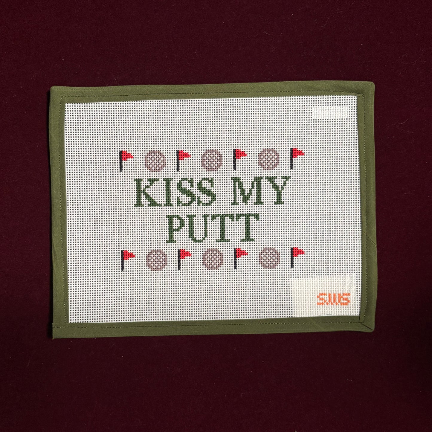 Kiss My Putt-Canvas-Stitching with Stacey-The Pepper Pot