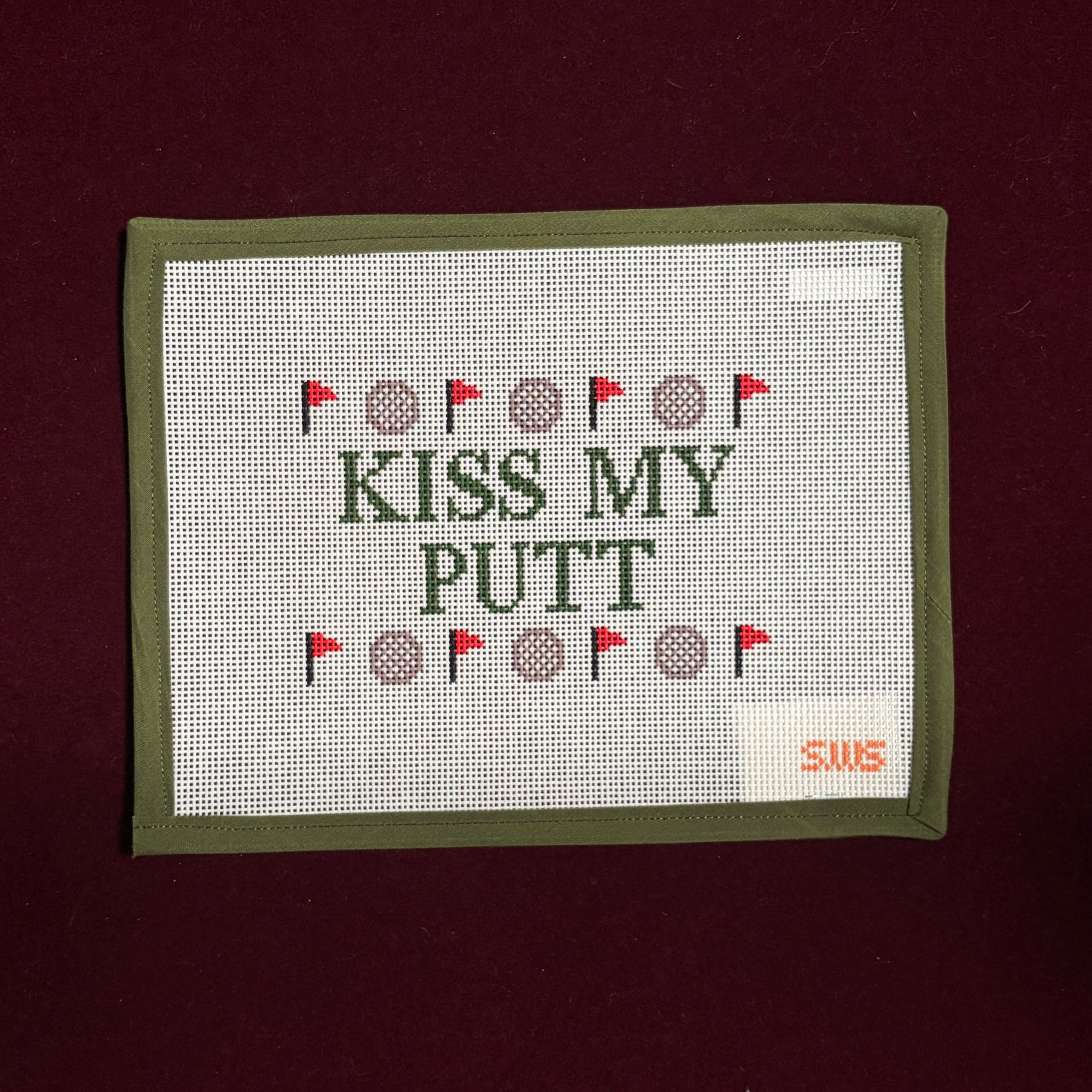 Kiss My Putt-Canvas-Stitching with Stacey-The Pepper Pot