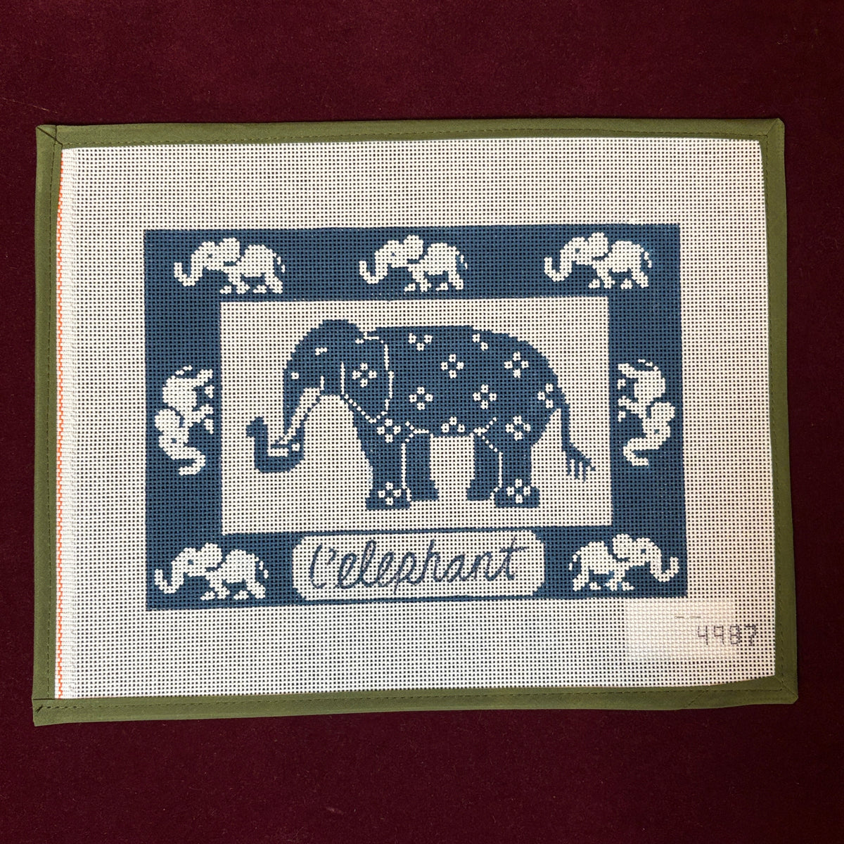 L' Elephant-Needlepoint Canvas-Alice Peterson Company-The Pepper Pot Barrington, IL