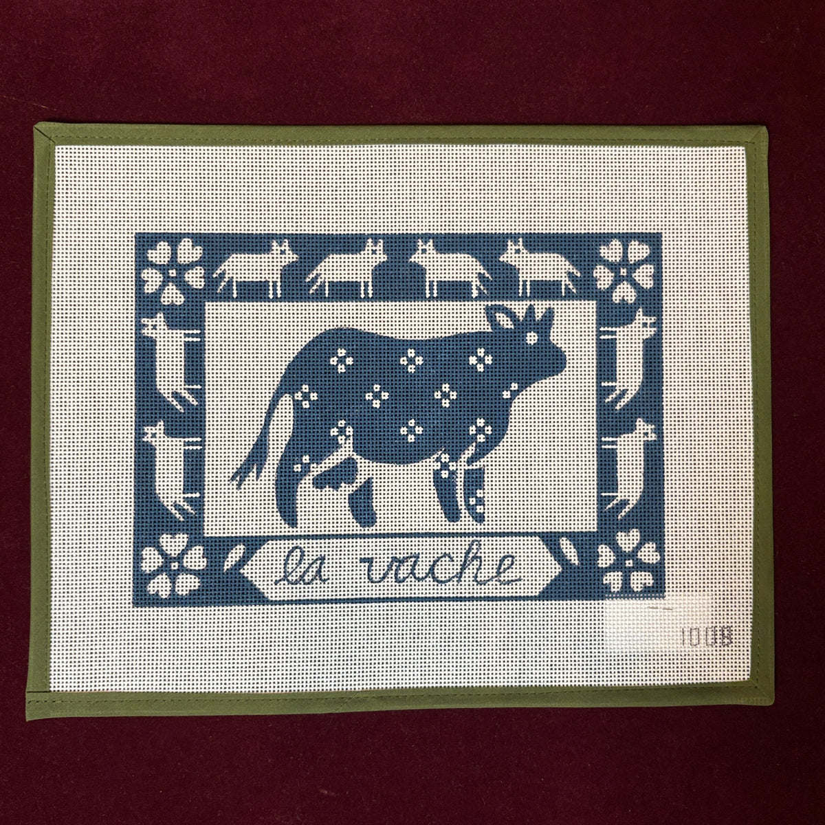 La Vache (Cow)-Needlepoint Canvas-Alice Peterson Company-The Pepper Pot Barrington, IL