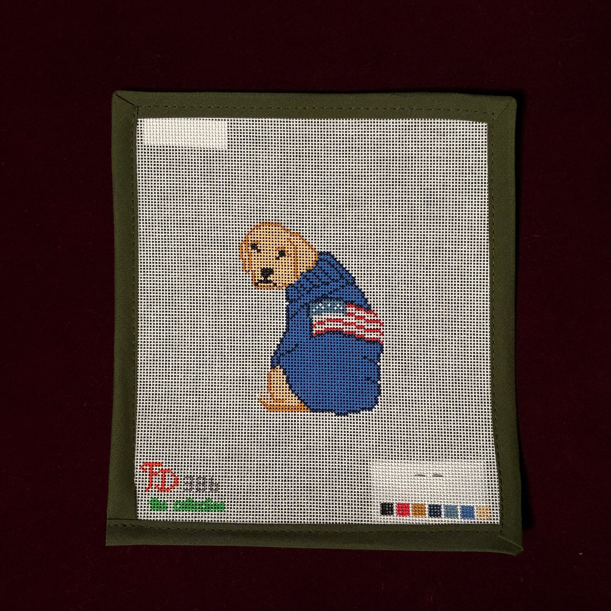 Lab Pup w/ Sweater-Needlepoint Canvas-The Collection Designs-The Pepper Pot Barrington, IL