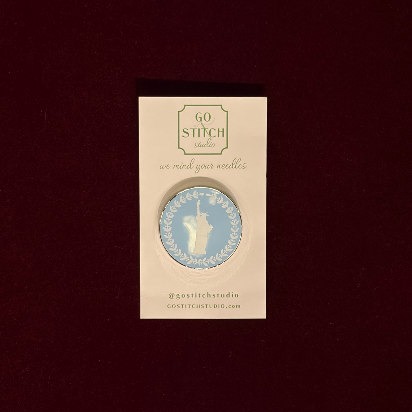 Lady Liberty Cameo Style Needle Minder-Needle Minder-Go Stitch Studio-The Pepper Pot