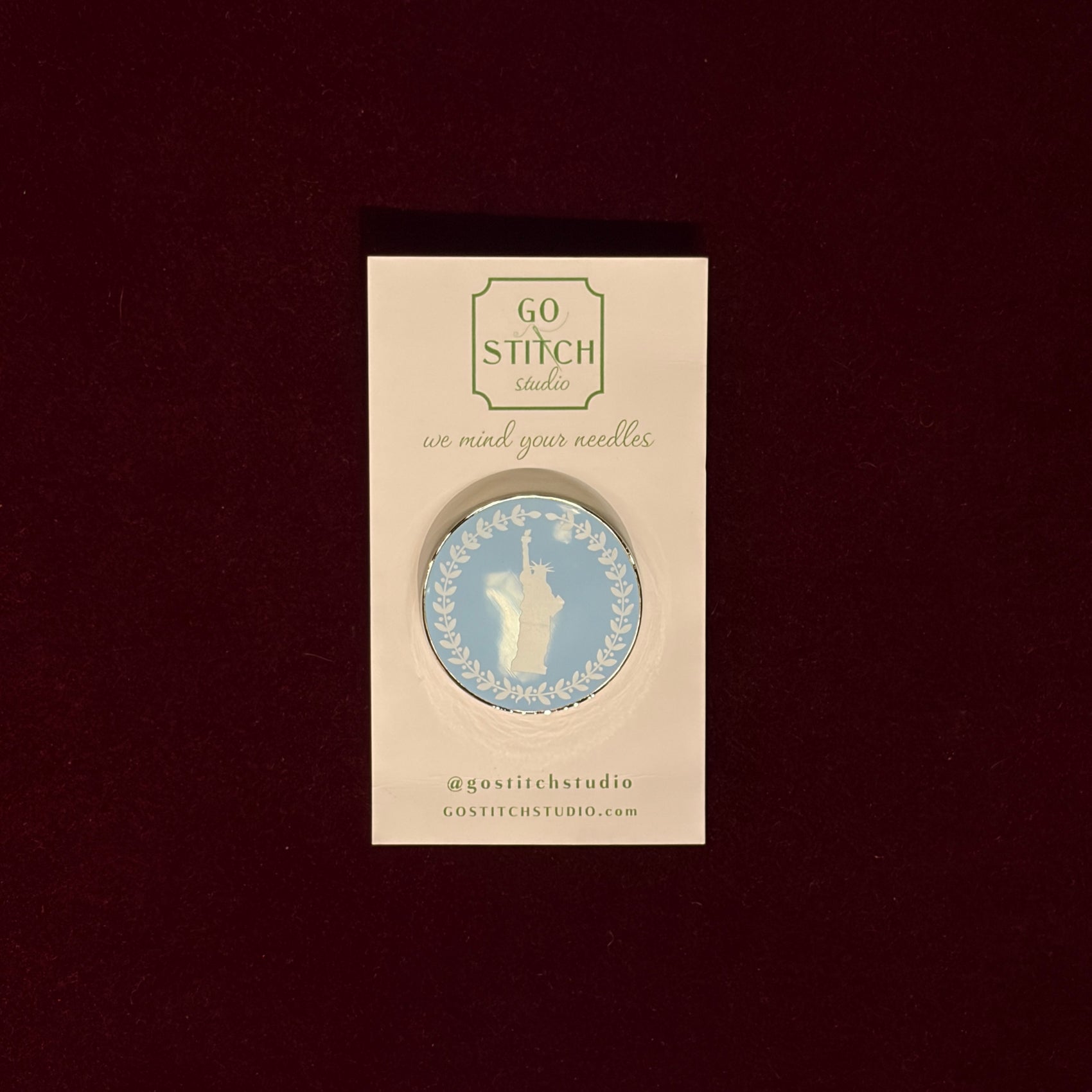 Lady Liberty Cameo Style Needle Minder-Needle Minder-Go Stitch Studio-The Pepper Pot