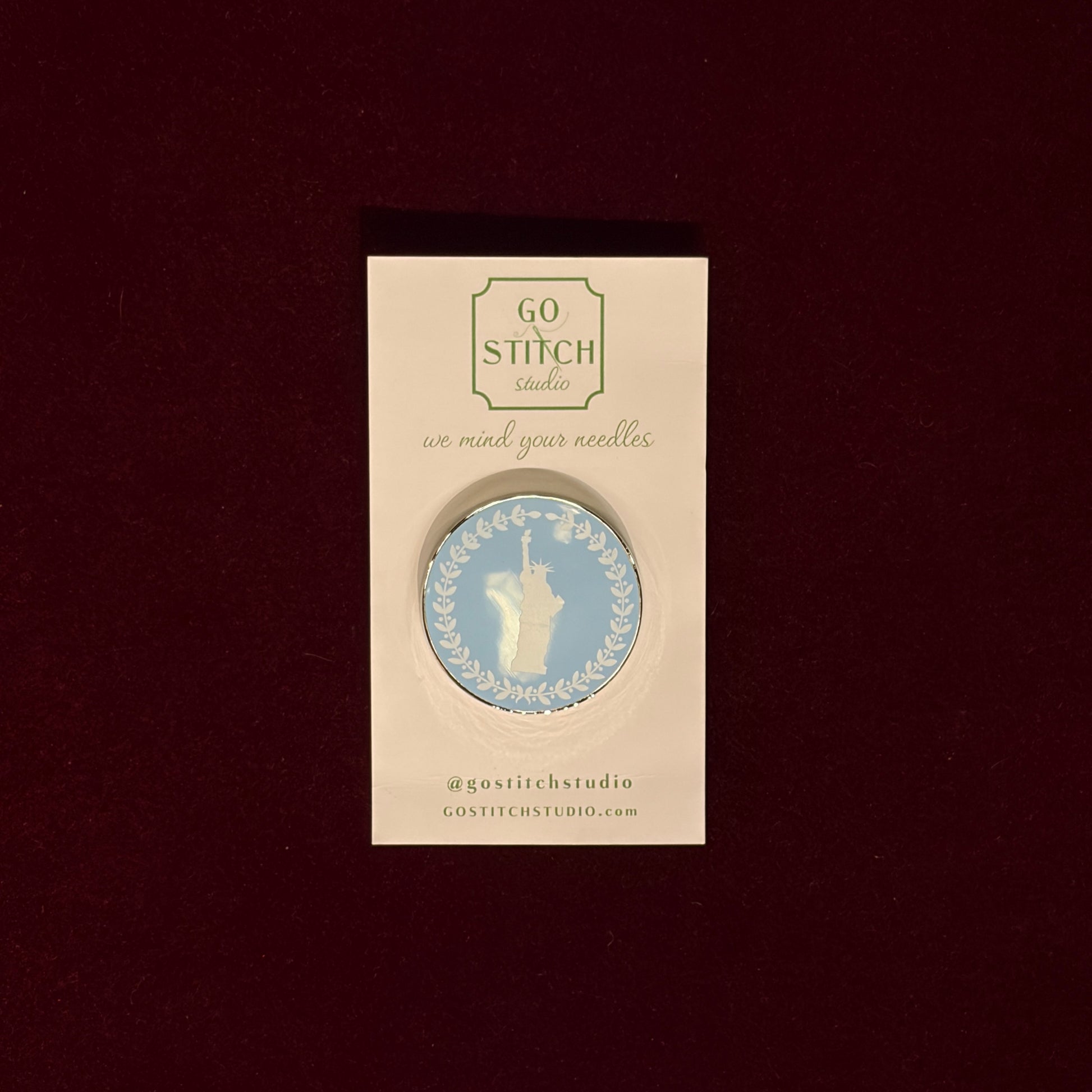 Lady Liberty Cameo Style Needle Minder-Needle Minder-Go Stitch Studio-The Pepper Pot
