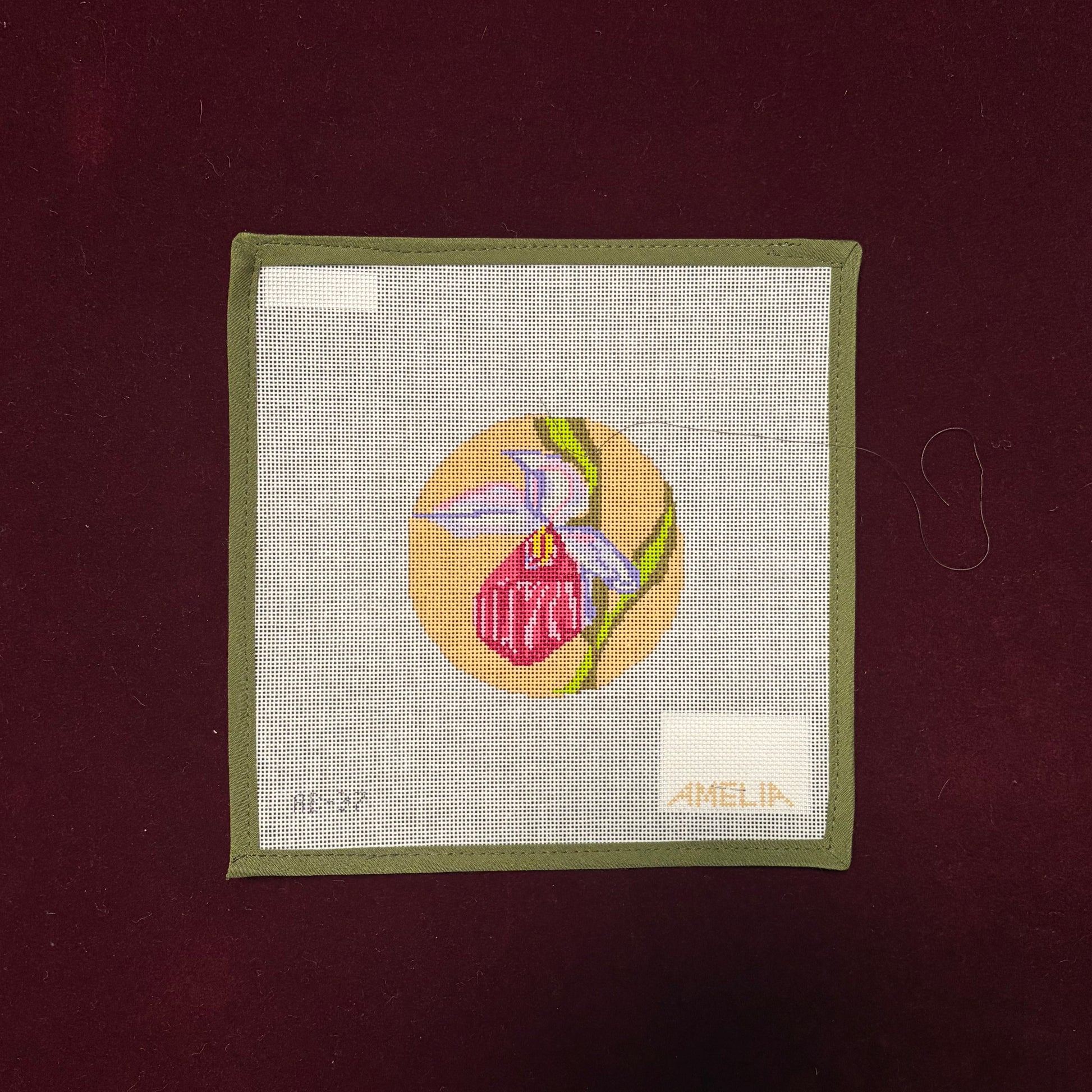 Ladyslipper Ornament-Canvas-The Gingham Stitchery-The Pepper Pot