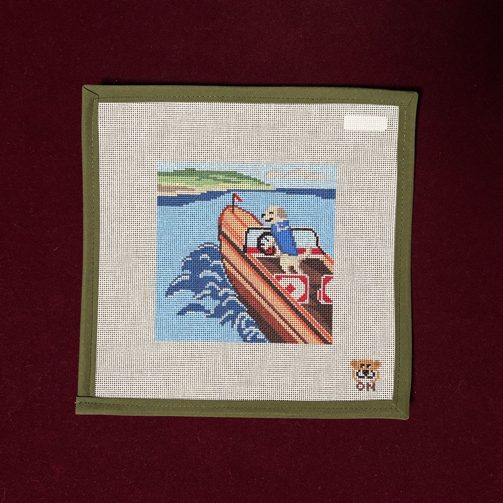 Lake Dog-Needlepoint Canvas-Otter Needlepoint-The Pepper Pot Barrington, IL