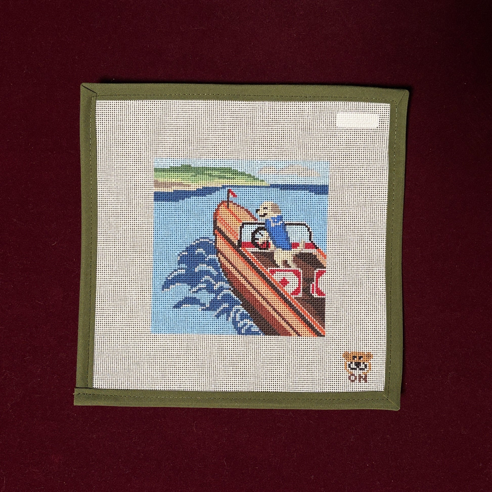 Lake Dog-Needlepoint Canvas-Otter Needlepoint-The Pepper Pot Barrington, IL