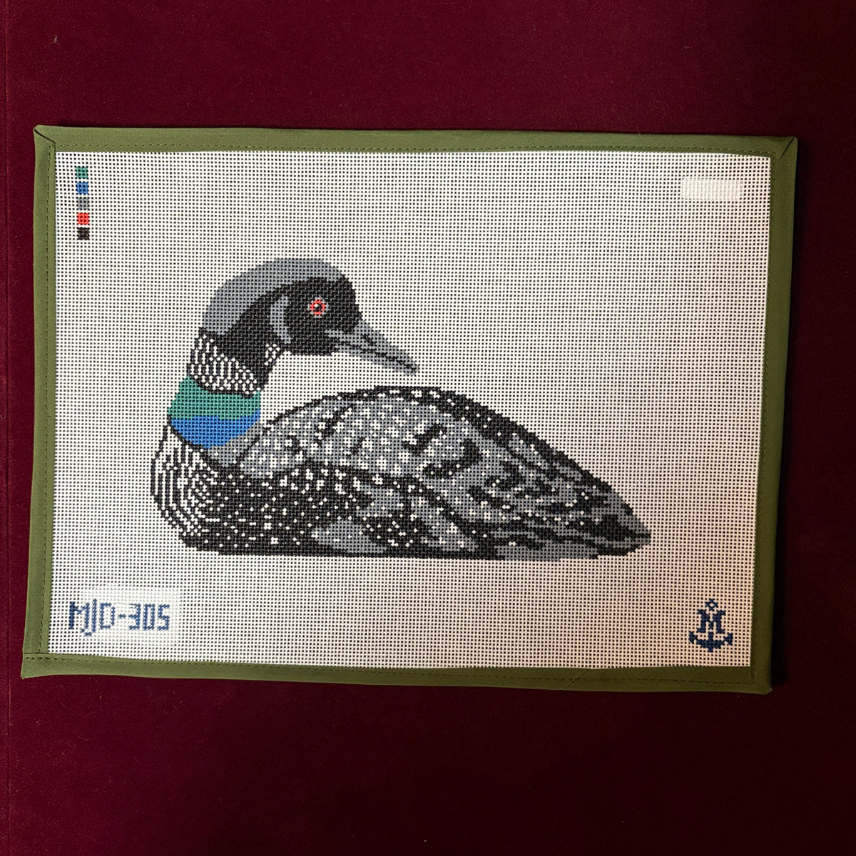 Lake House Loon-Needlepoint Canvas-Morgan Julia Designs-The Pepper Pot Barrington, IL
