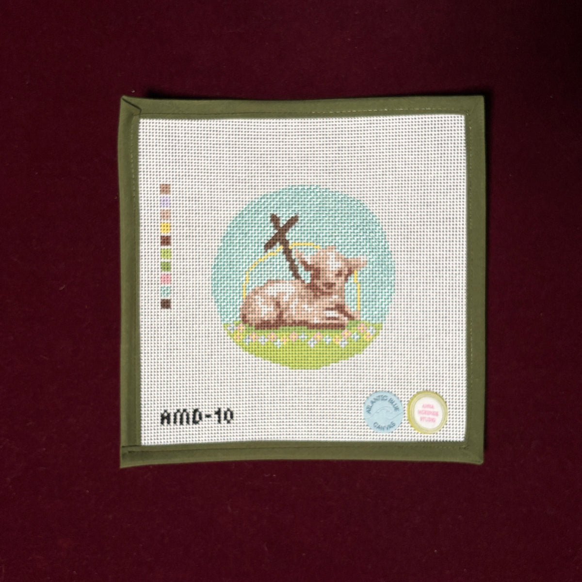 Lamb of God-Needlepoint Canvas-Atlantic Blue Canvas-The Pepper Pot Barrington, IL
