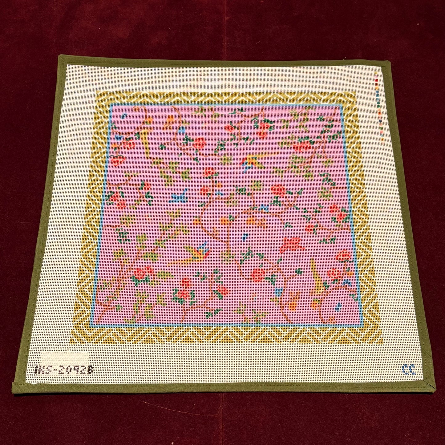 Large Chinoiserie-Needlepoint Canvas-Initial K Studio-The Pepper Pot Barrington, IL