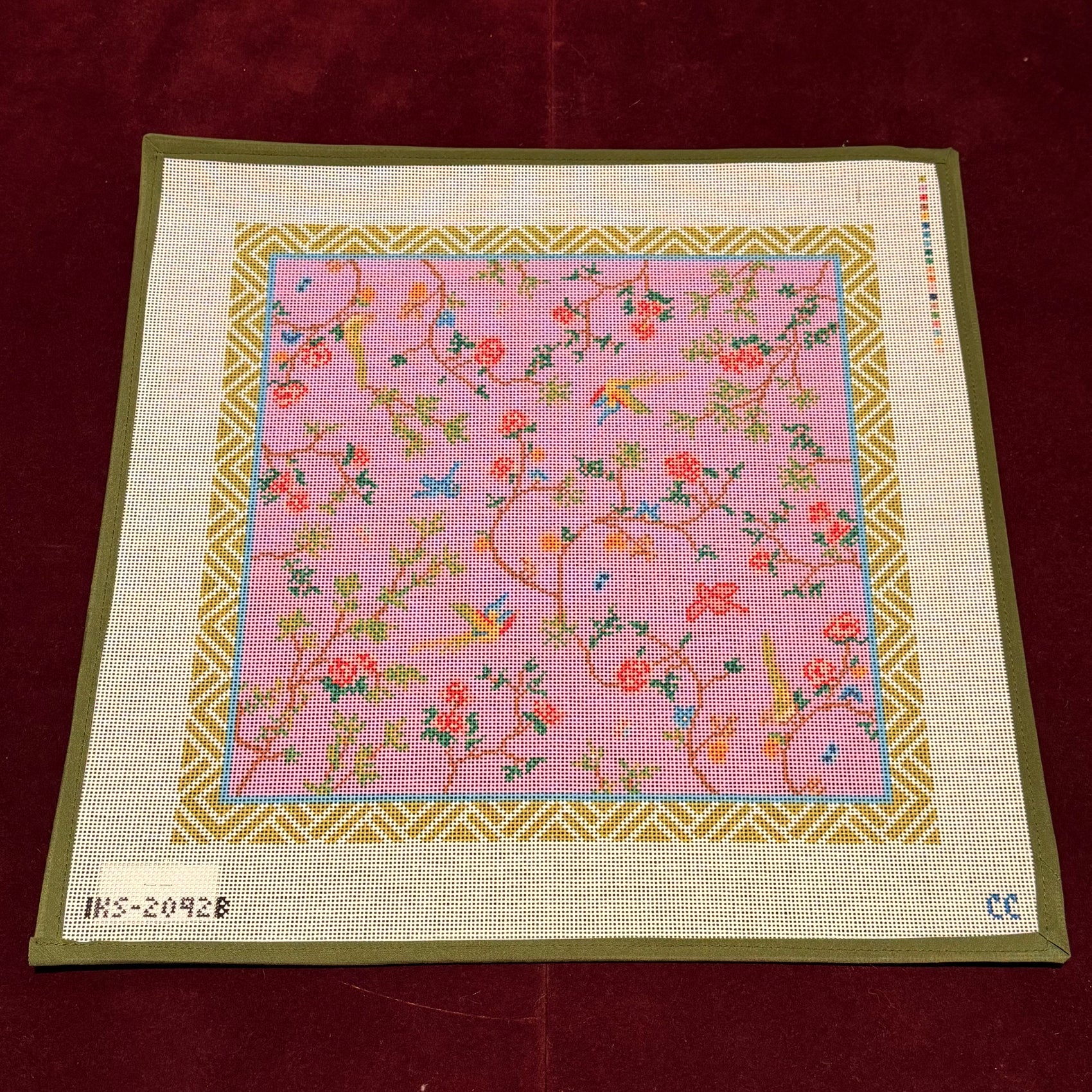 Large Chinoiserie-Needlepoint Canvas-Initial K Studio-The Pepper Pot Barrington, IL