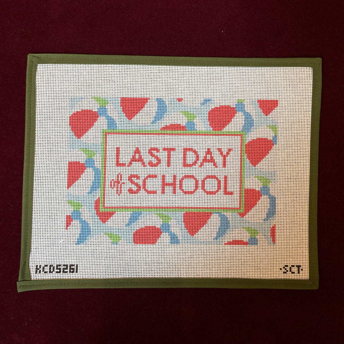 Last Day of School-Needlepoint Canvas-KCN Designers-The Pepper Pot Barrington, IL