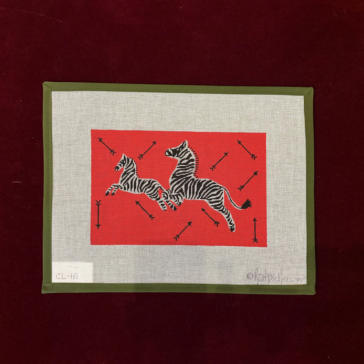 Leaping Zebras and Arrows-Needlepoint Canvas-Kate Dickerson-The Pepper Pot Barrington, IL