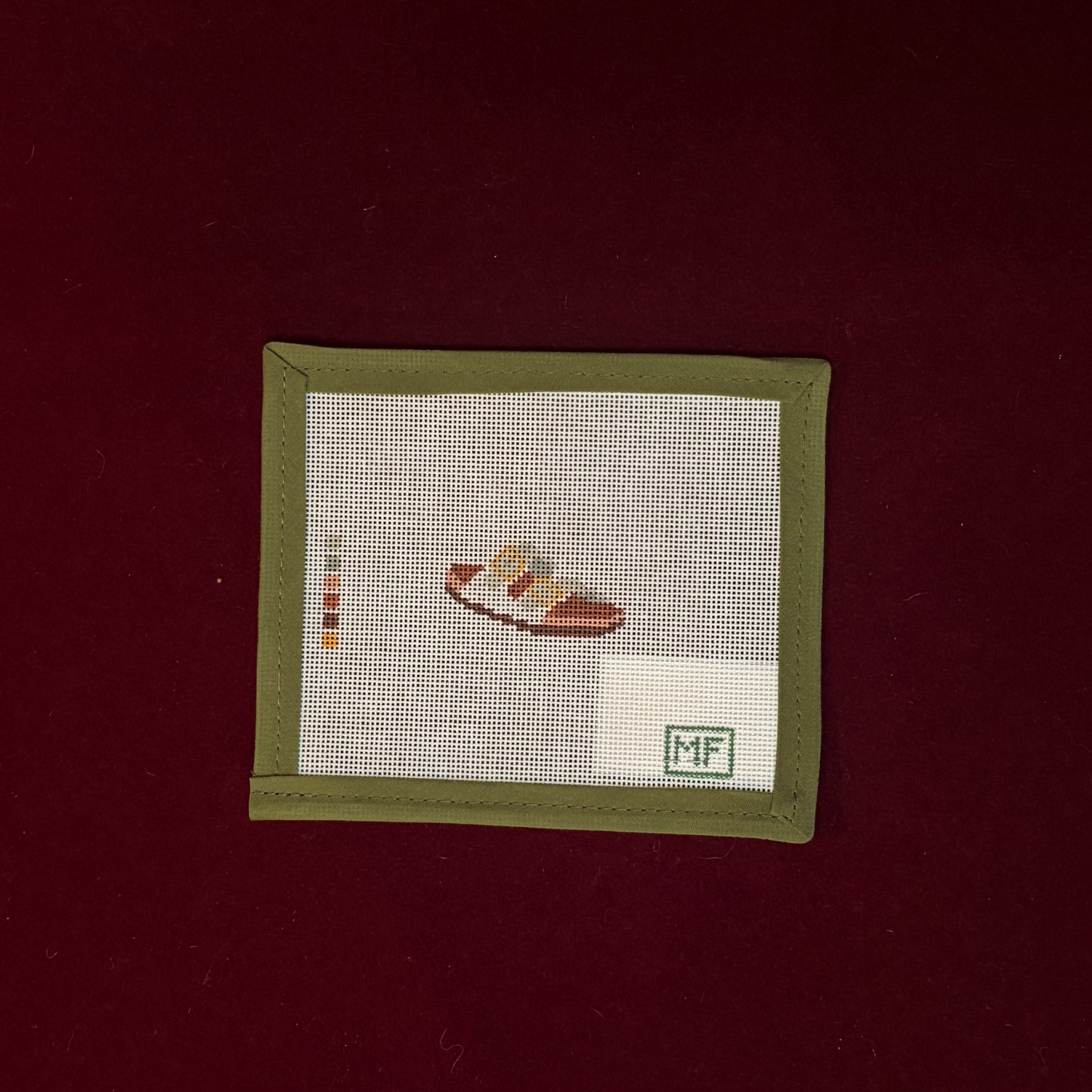Leather Sandal Mini-Canvas-MF Needlepoint-The Pepper Pot