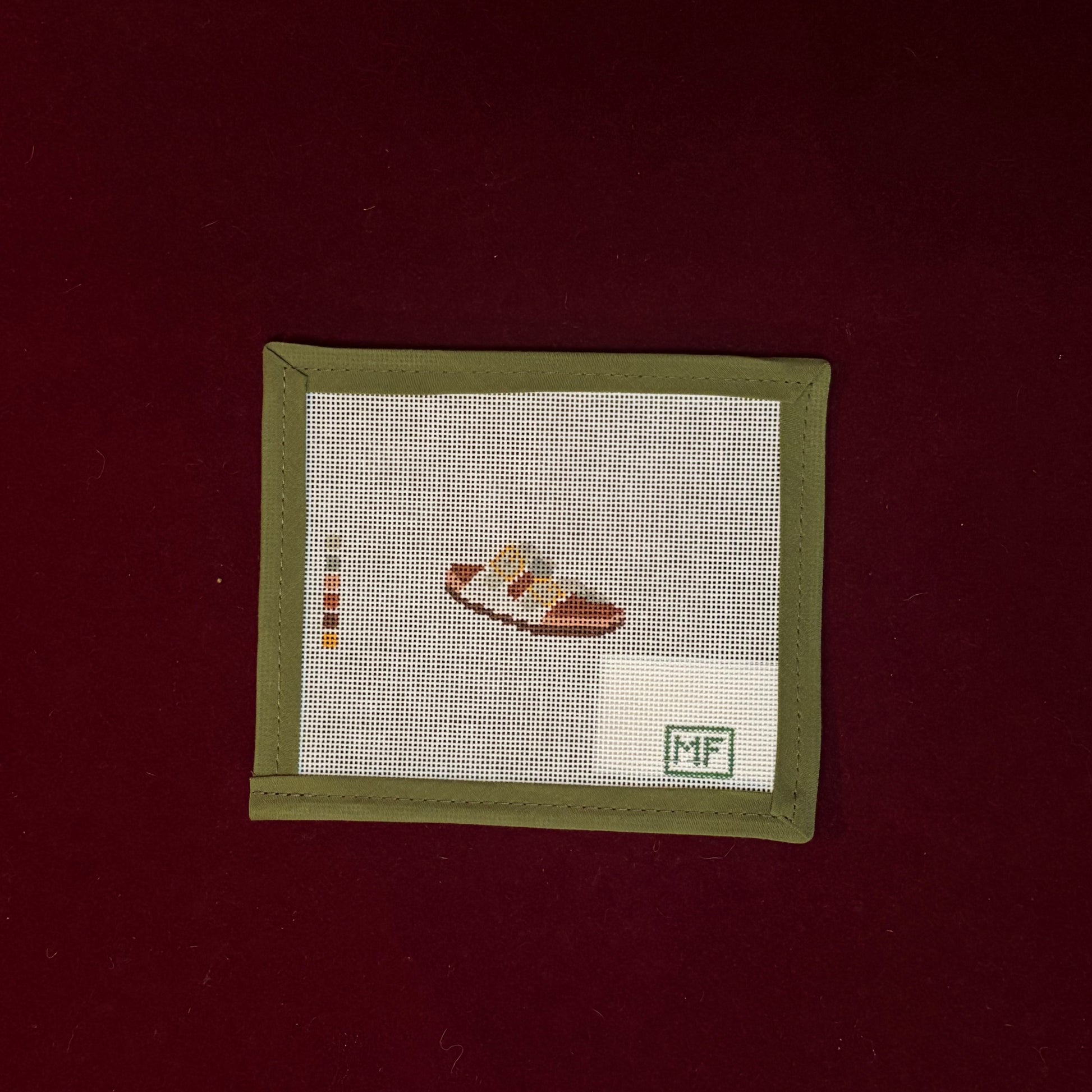Leather Sandal Mini-Canvas-MF Needlepoint-The Pepper Pot