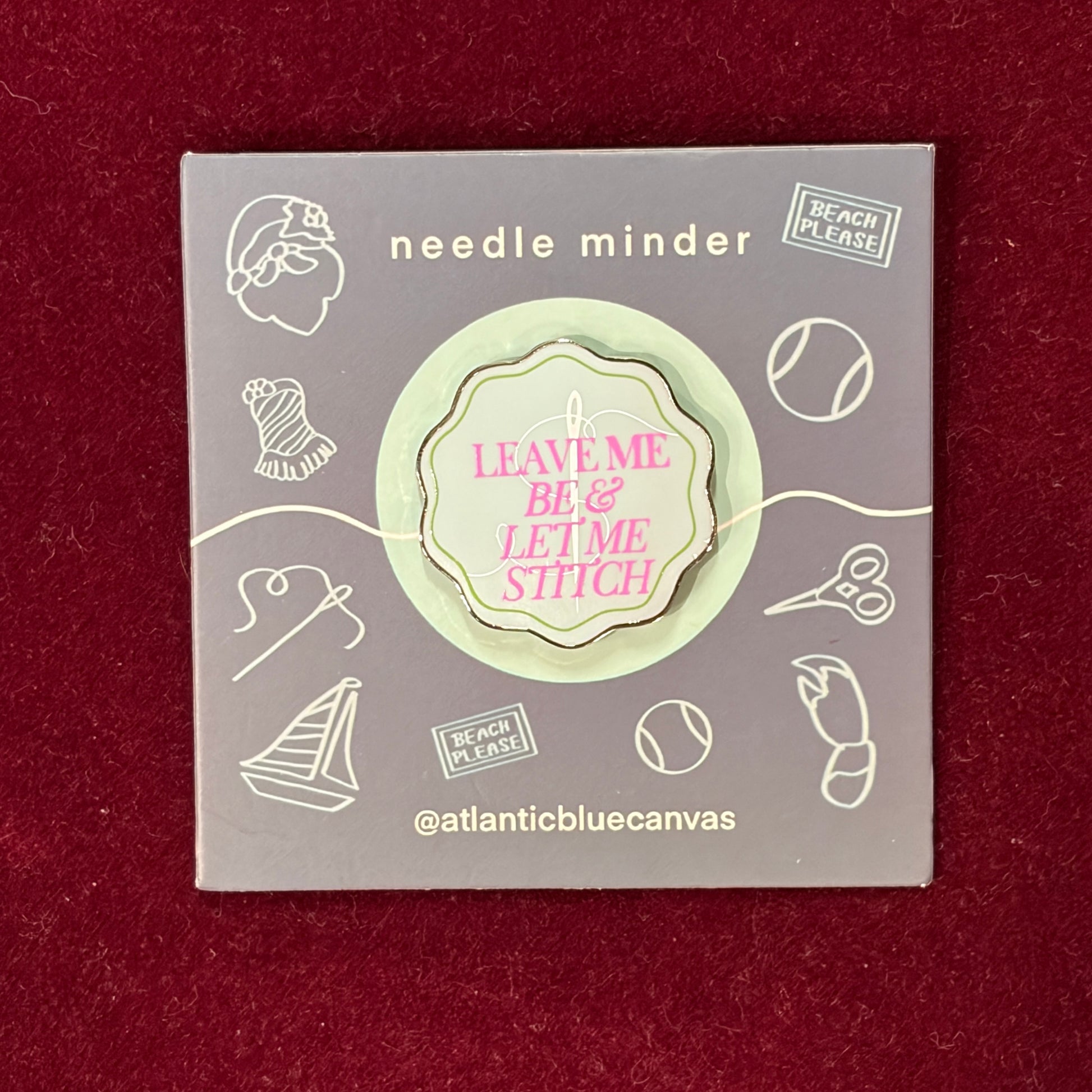 Leave Me Be Needle Minder-Accessories-Atlantic Blue Canvas-Magnetic Needle Minder-The Pepper Pot-Barrington IL