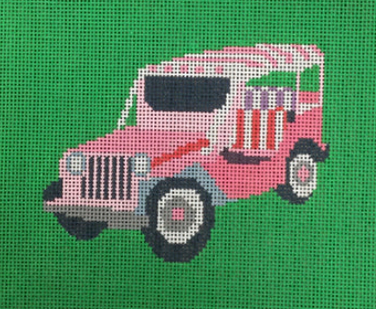 Leland Gal Jeep August Trunk Show-Needlepoint Canvas-KCN Designers-The Pepper Pot Barrington, IL