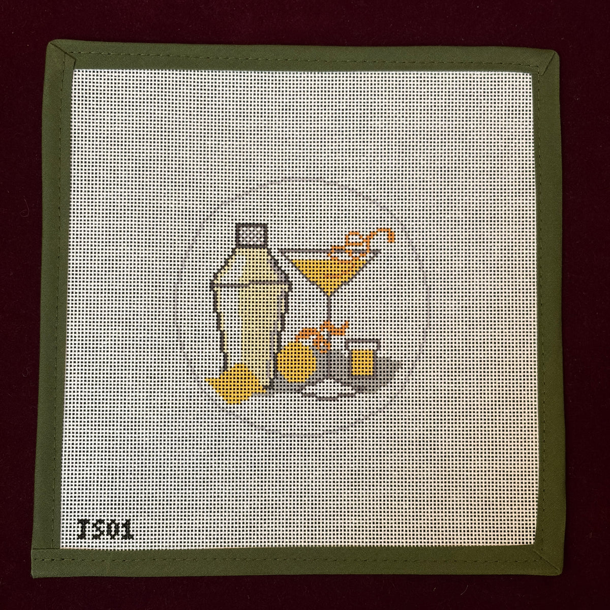 Lemon Drop Martini and Shaker-Needlepoint Canvas-Walker's Needlepoint-The Pepper Pot Barrington, IL