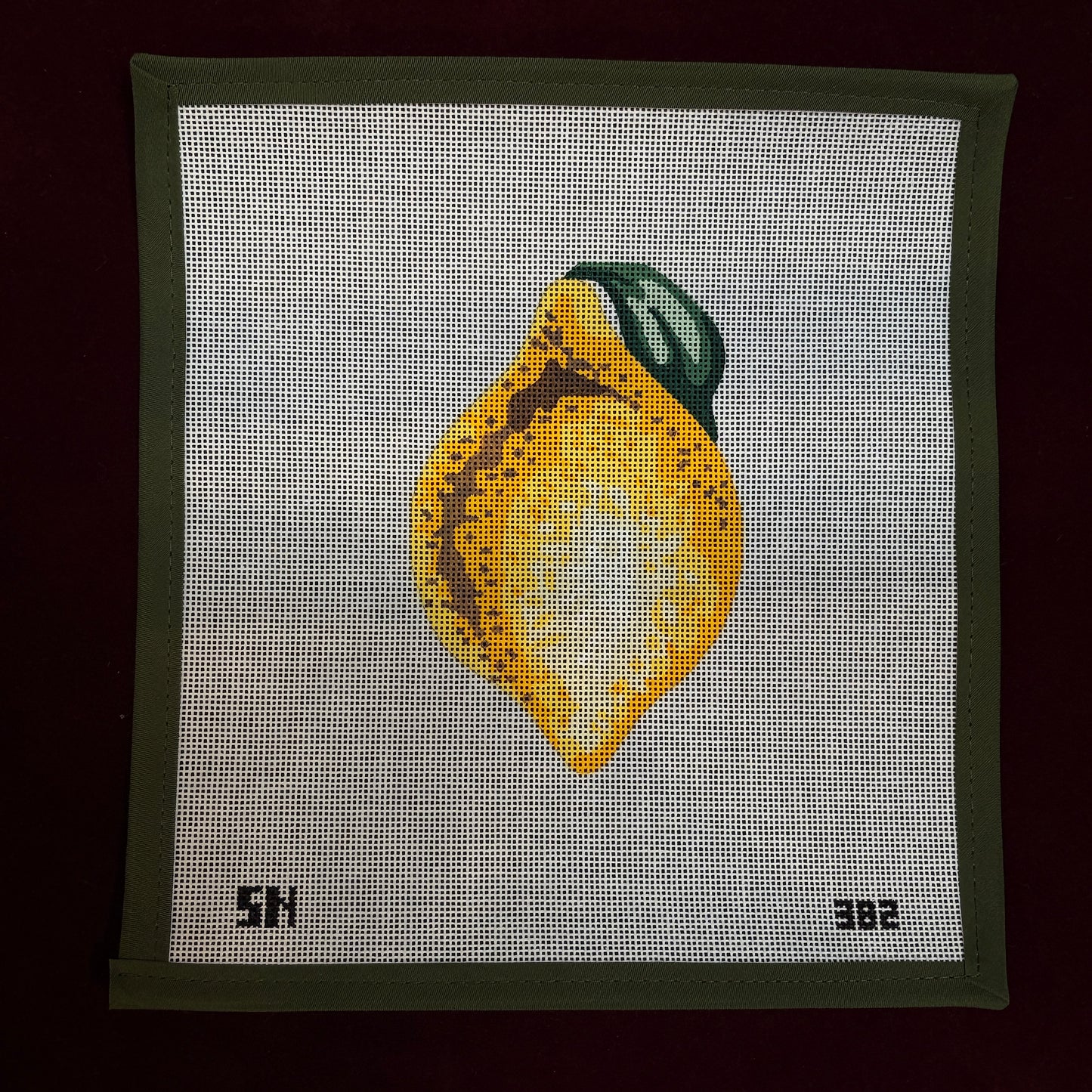 Lemon Ornament-Needlepoint Canvas-Colonial Needle-The Pepper Pot Barrington, IL