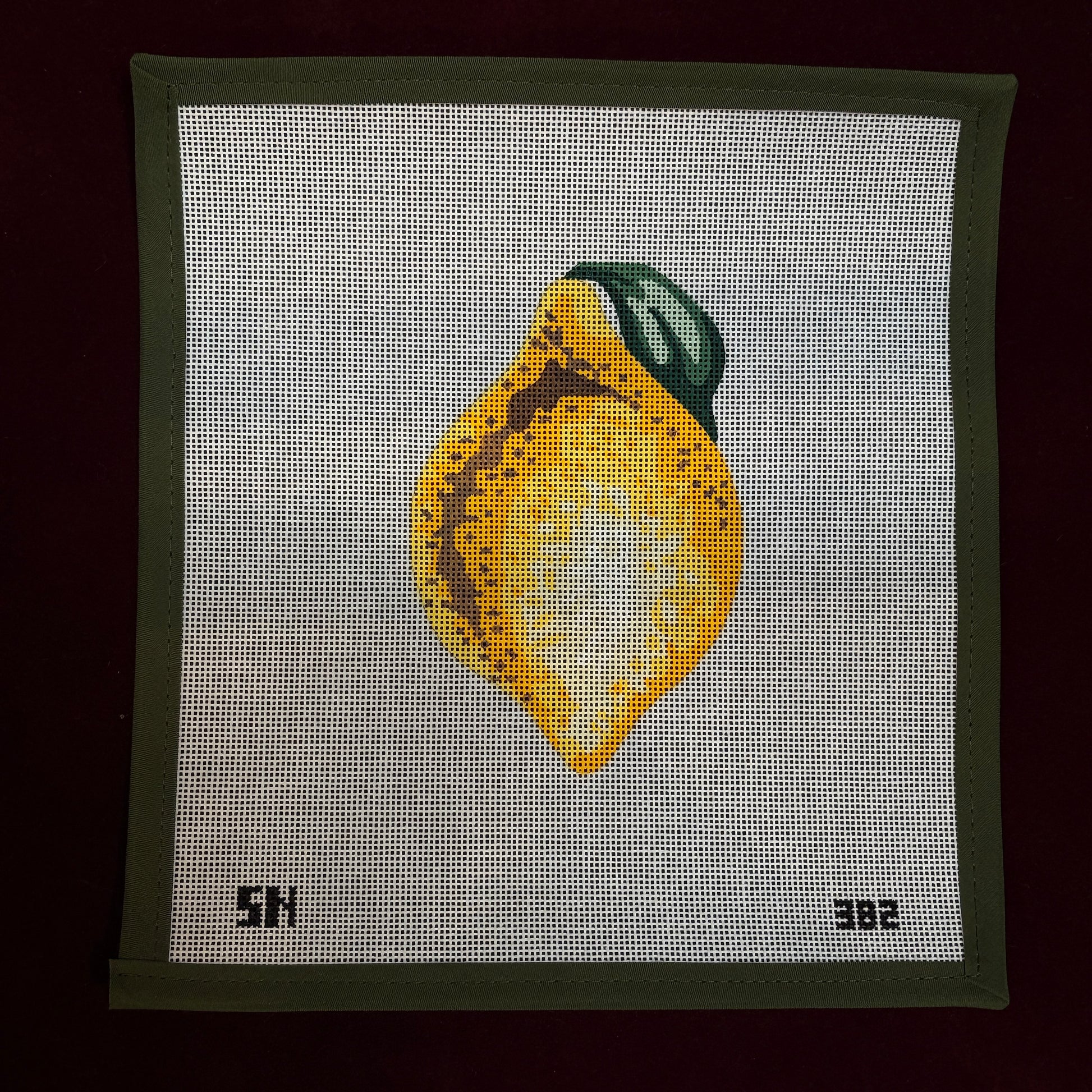 Lemon Ornament-Needlepoint Canvas-Colonial Needle-The Pepper Pot Barrington, IL