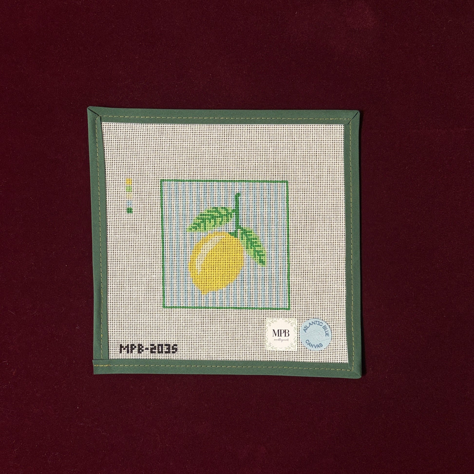 Lemon Square-Canvas-Atlantic Blue Canvas-The Pepper Pot