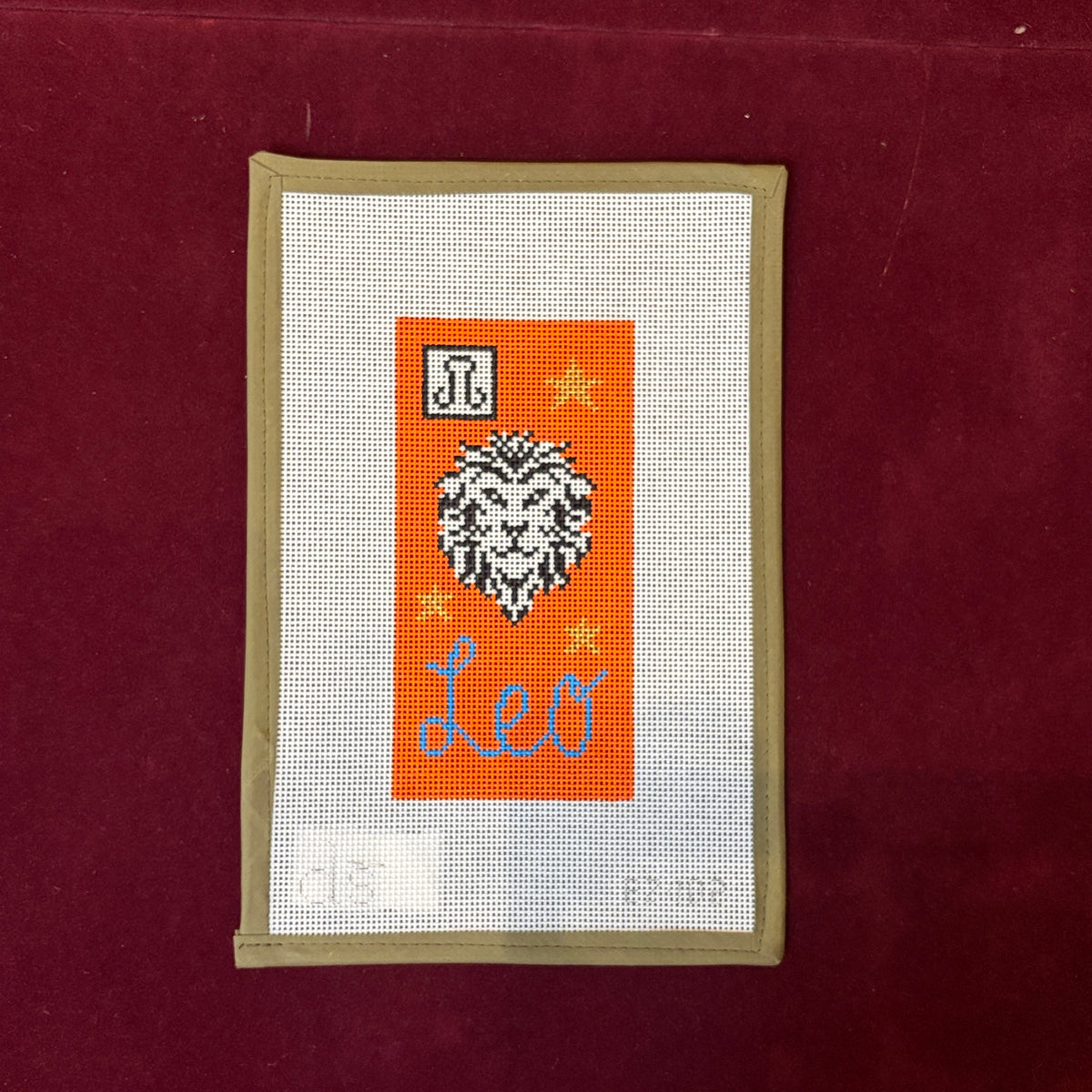 Leo Zodiac Eyeglass Case-Needlepoint Canvas-Doolittle Stitchery-The Pepper Pot Barrington, IL