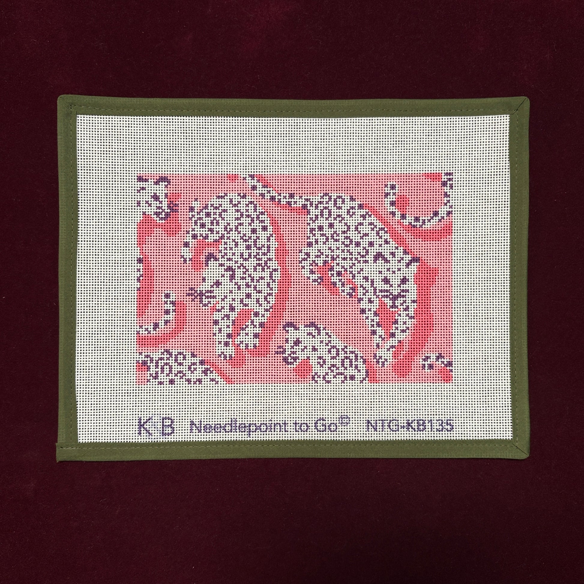 Leopard Clutch - Pink-Needlepoint Canvas-Bradley Needlepoint-The Pepper Pot Barrington, IL