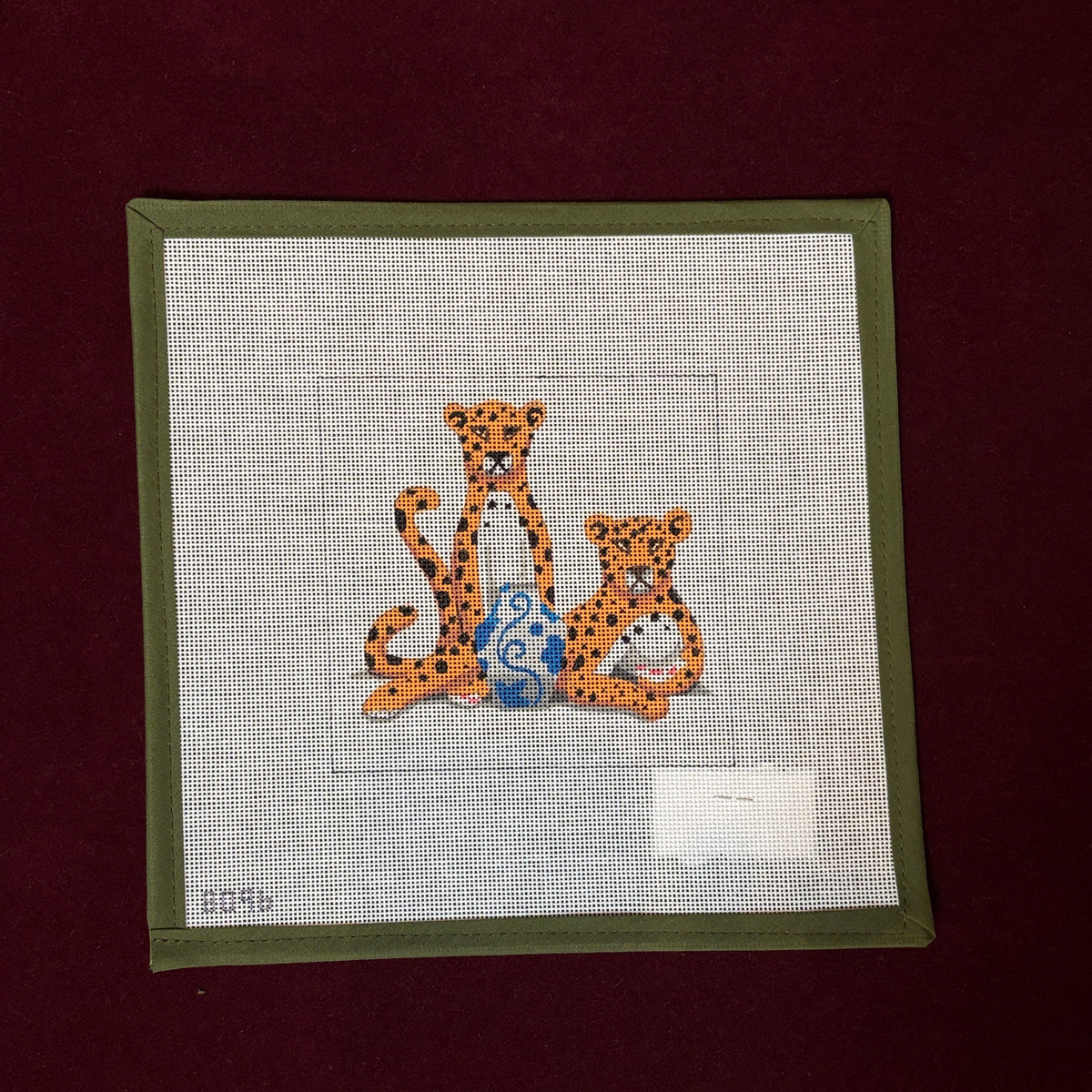 Leopards & Vase-Needlepoint Canvas-Alice Peterson Company-The Pepper Pot Barrington, IL