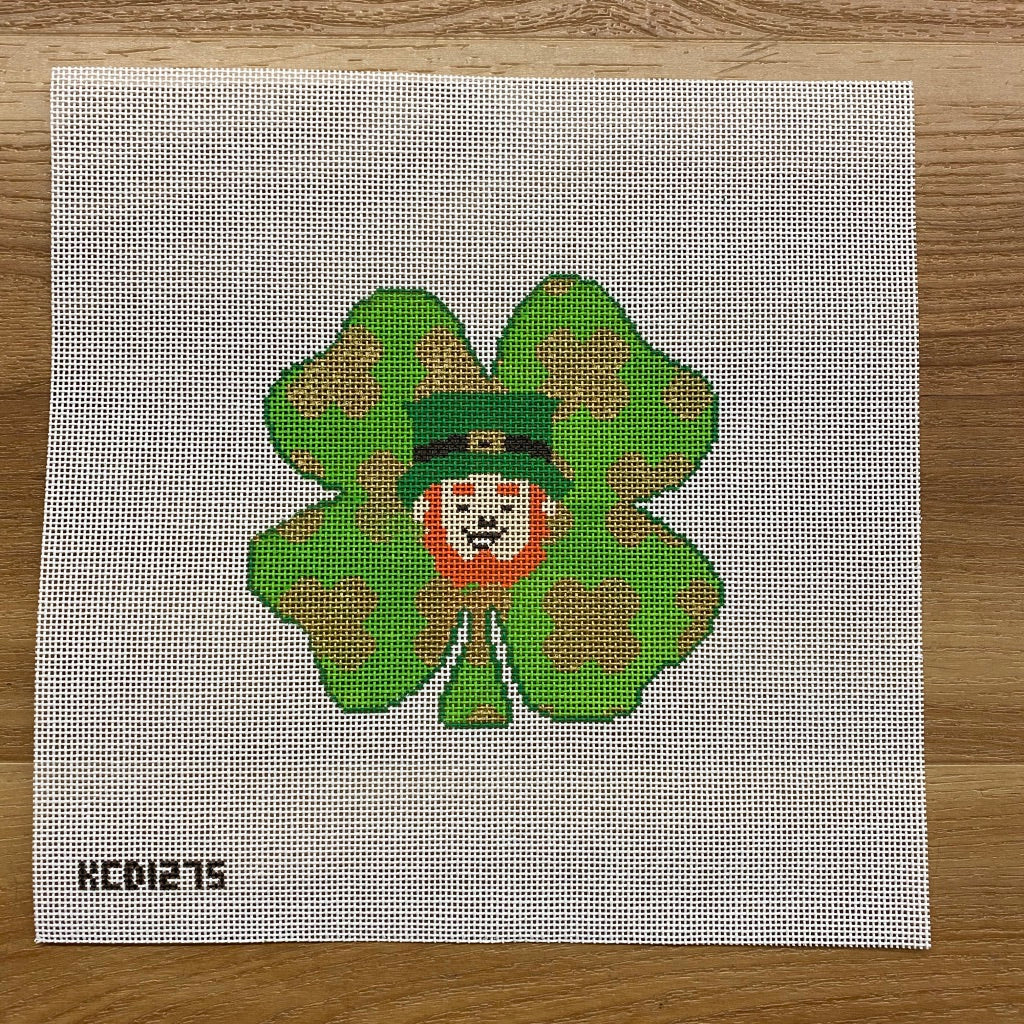 Lepruchan Shamrock August Trunk Show-Needlepoint Canvas-KCN Designers-The Pepper Pot Barrington, IL