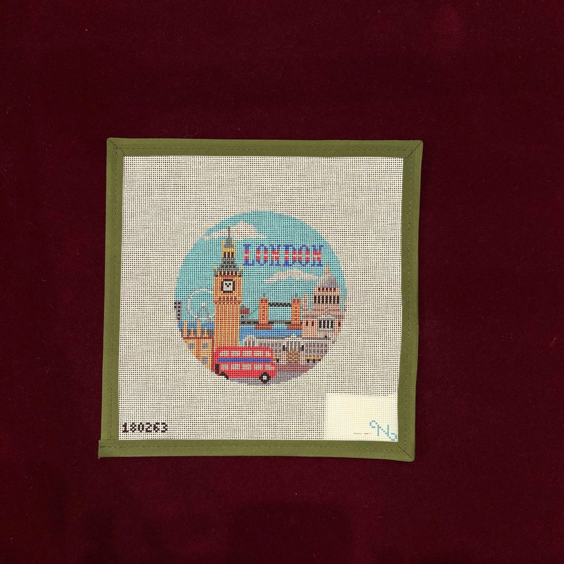 London Round-Needlepoint Canvas-Needlepaint-The Pepper Pot Barrington, IL