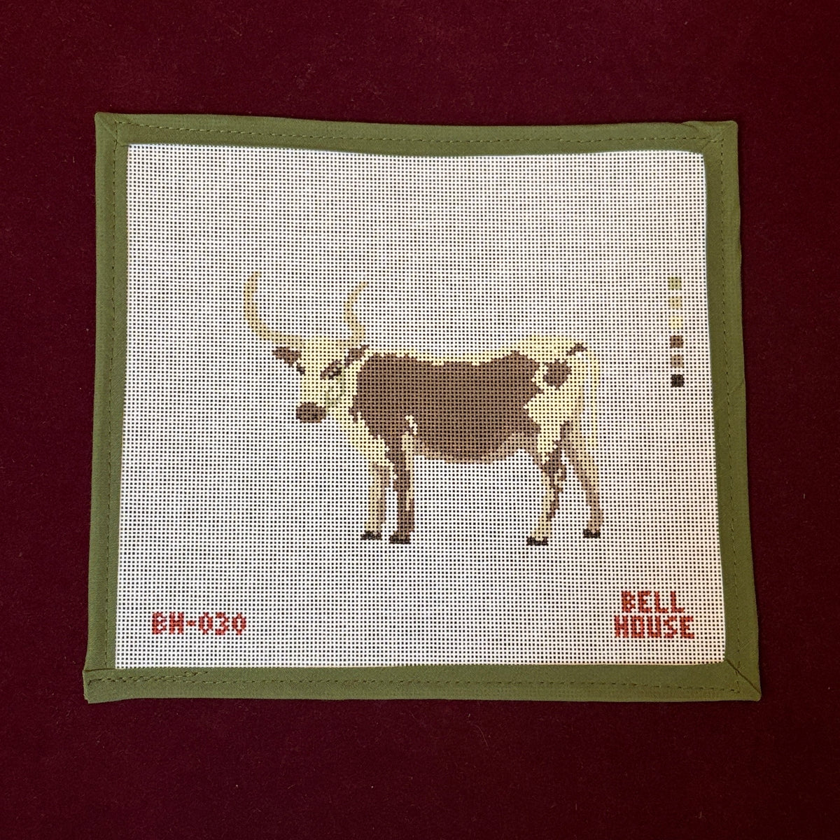 Longhorn-Needlepoint Canvas-Bell House Designs-The Pepper Pot Barrington, IL
