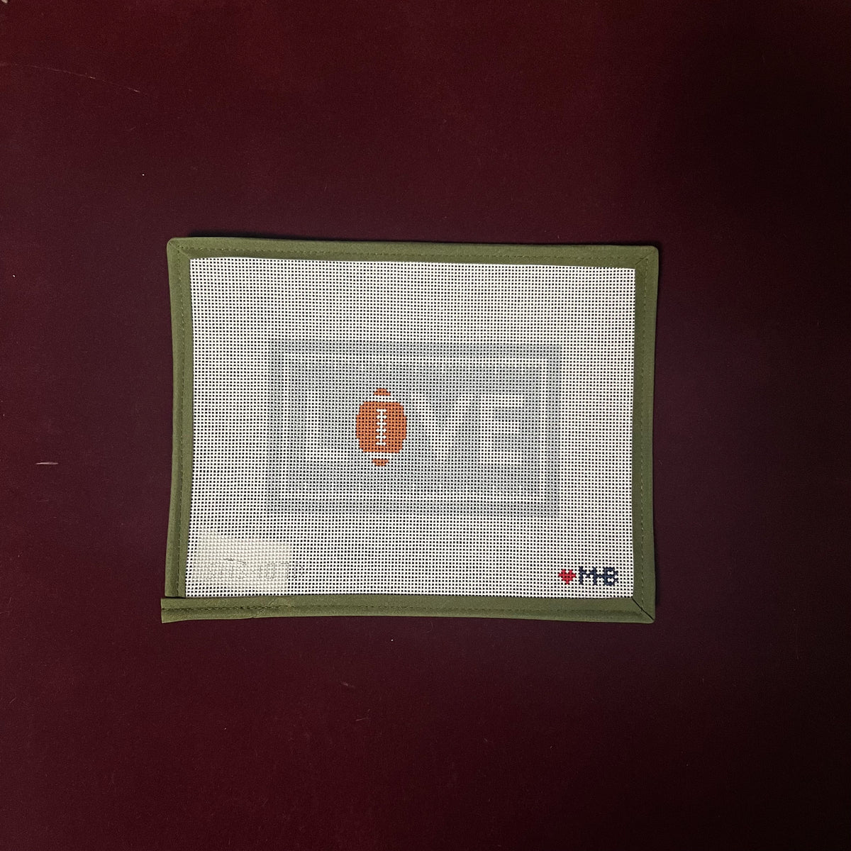 LOVE Football-Needlepoint Canvas-Love MHB-The Pepper Pot Barrington, IL