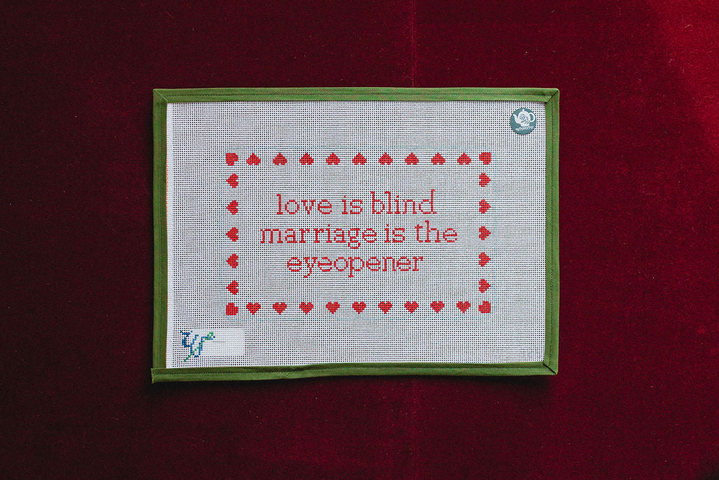 Love Is Blind-Canvas-Wipstitch-The Pepper Pot