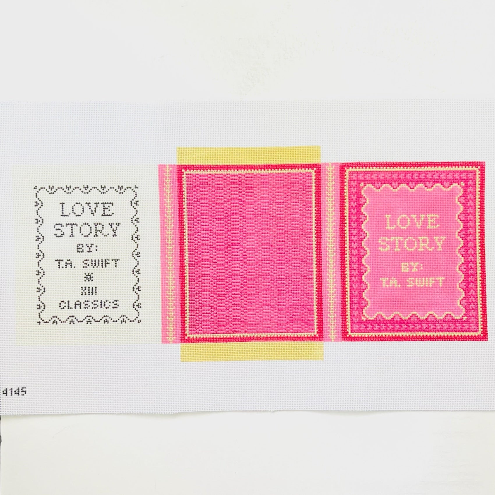 Love Story Trifold Clutch August Trunk Show-Needlepoint Canvas-KCN Designers-The Pepper Pot Barrington, IL
