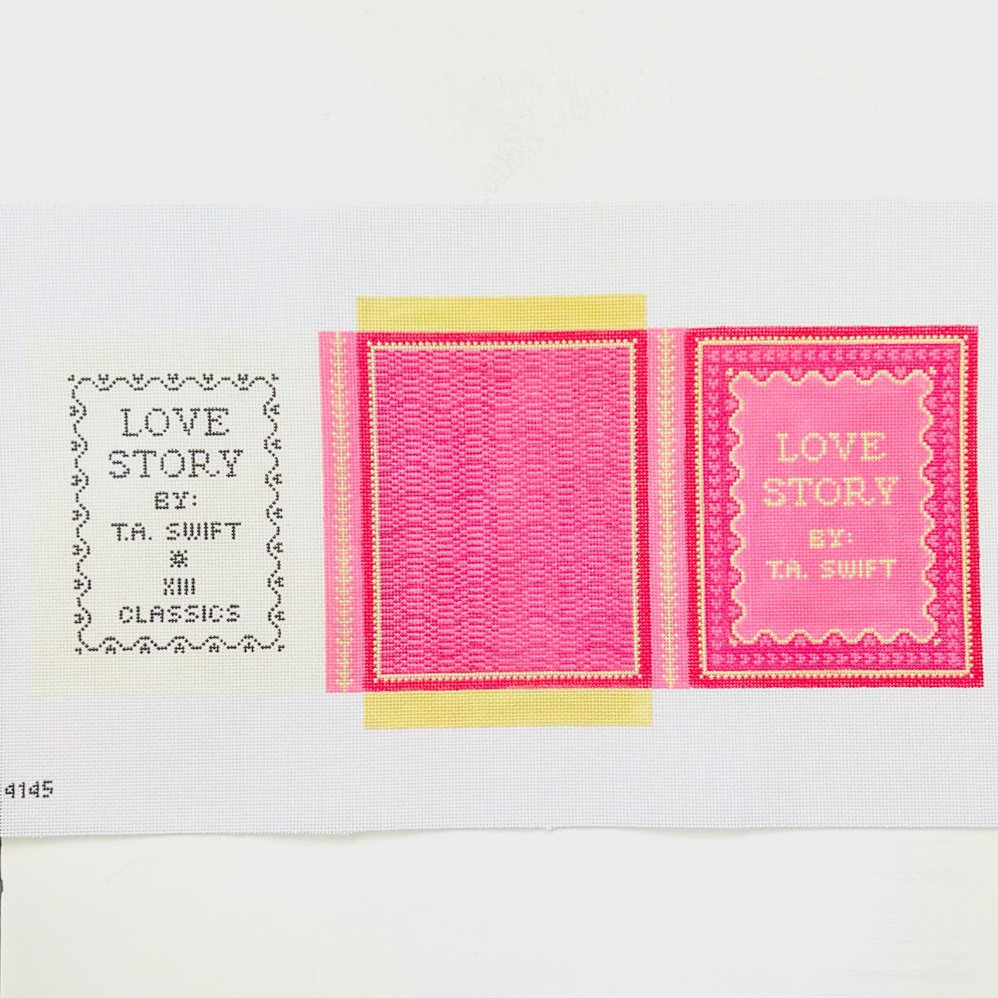 Love Story Trifold Clutch August Trunk Show-Needlepoint Canvas-KCN Designers-The Pepper Pot Barrington, IL