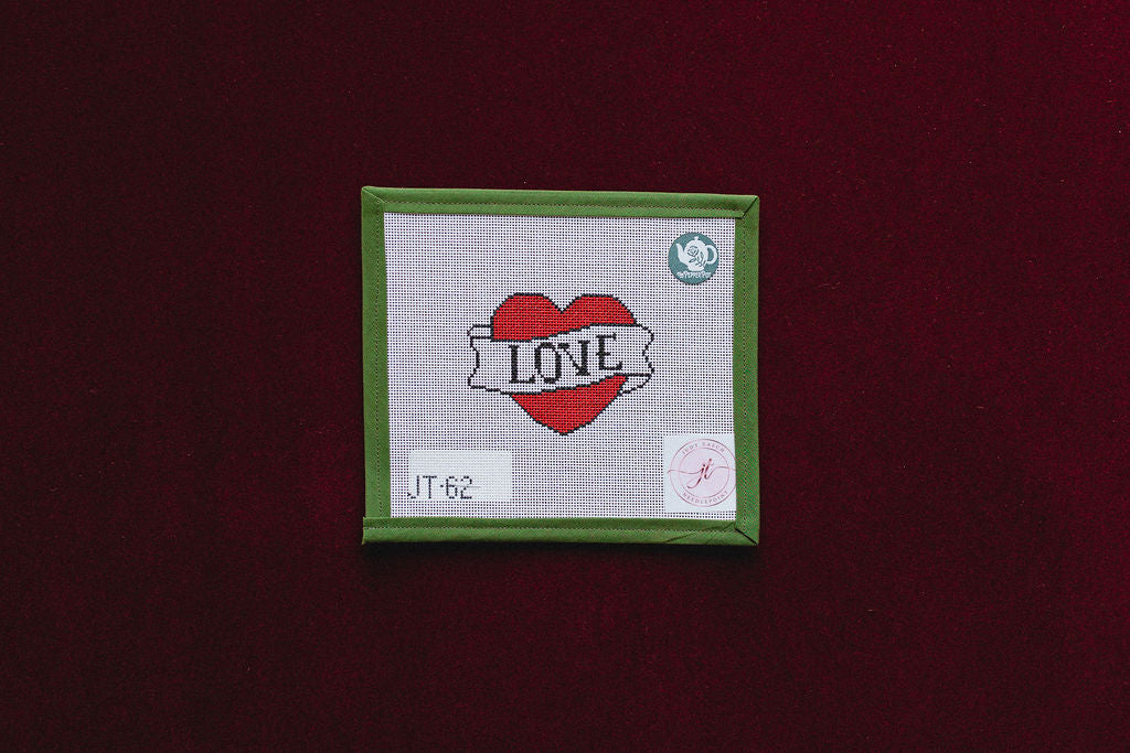 Love Tattoo-Canvas-Judy Tasch Needlepoint-The Pepper Pot