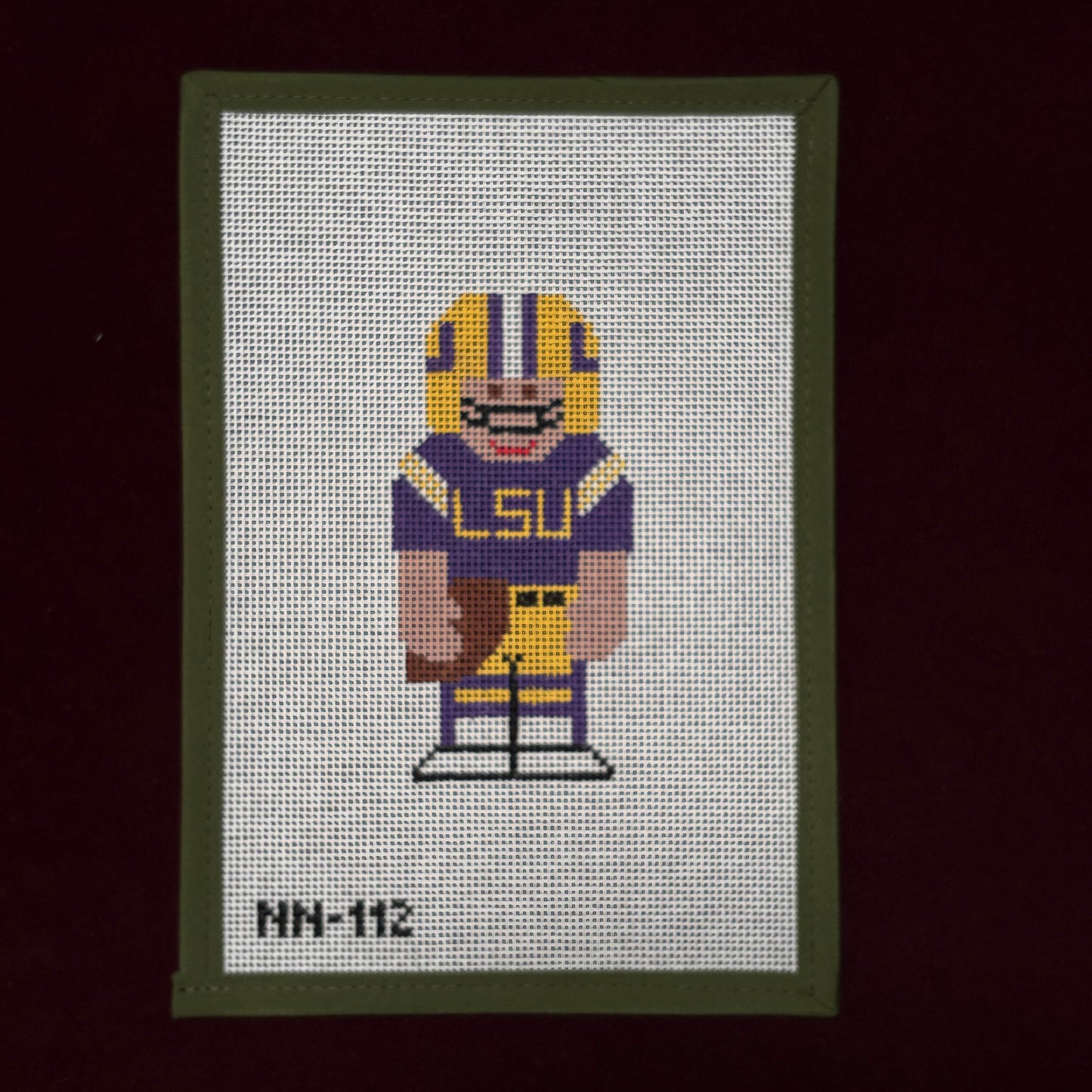 LSU Football Player-Needlepoint Canvas-Needle Nola-The Pepper Pot Barrington, IL