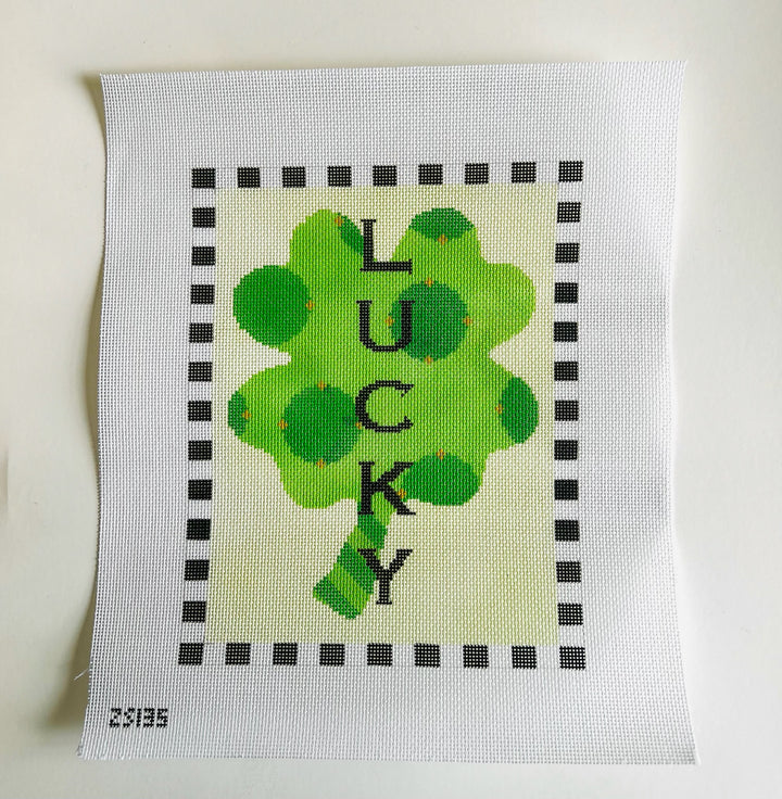 Lucky clover August Trunk Show-Needlepoint Canvas-KCN Designers-The Pepper Pot Barrington, IL