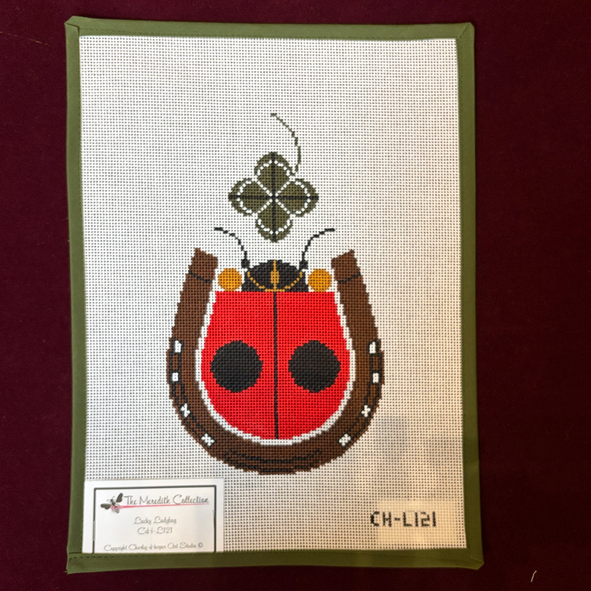 Lucky Ladybug-Needlepoint Canvas-The Meredith Collection-The Pepper Pot Barrington, IL