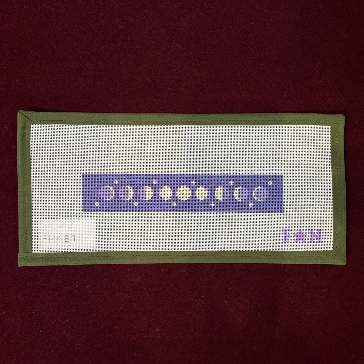 Lunar Phases Key Fob-Needlepoint Canvas-Friday Night Needlepoint-The Pepper Pot Barrington, IL